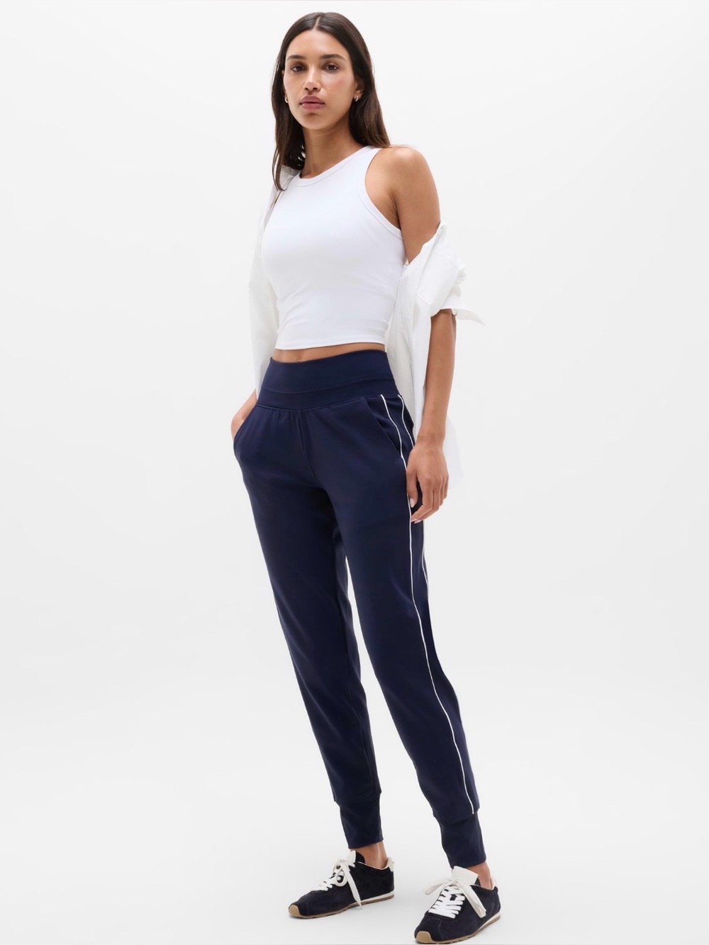 NWT Athleta Venice Track Stripe Navy Jogger Size XS/P